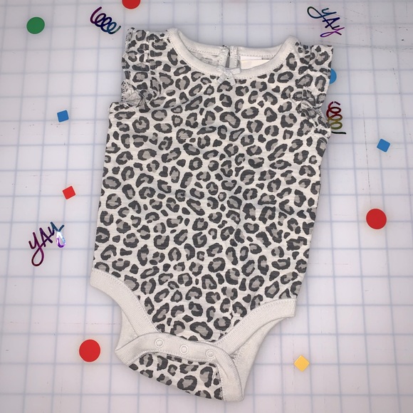 Grey leopard baby bodysuit - Picture 1 of 1